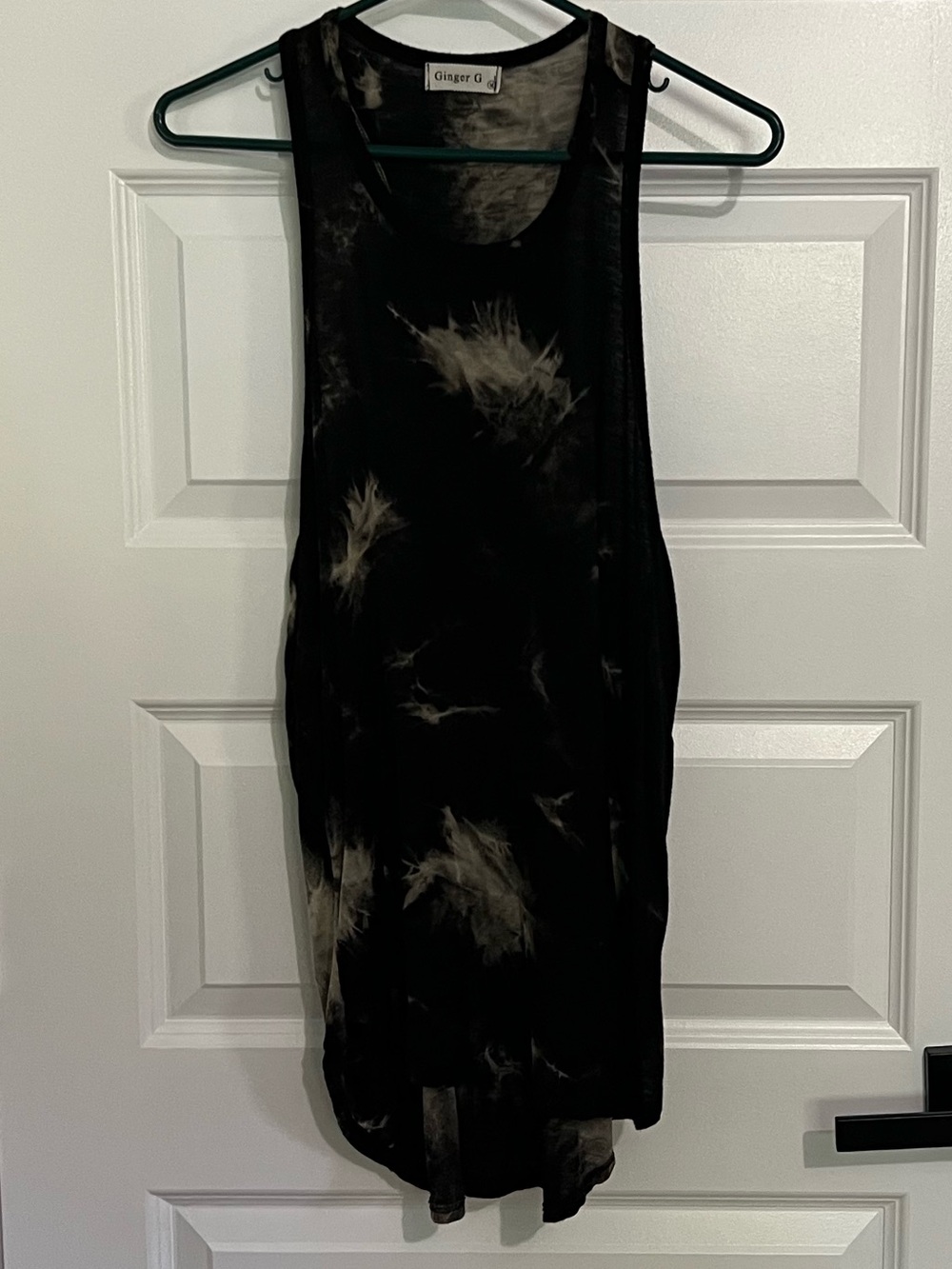 173 - Ginger G Black & Tan Tie-Dye Tank Top